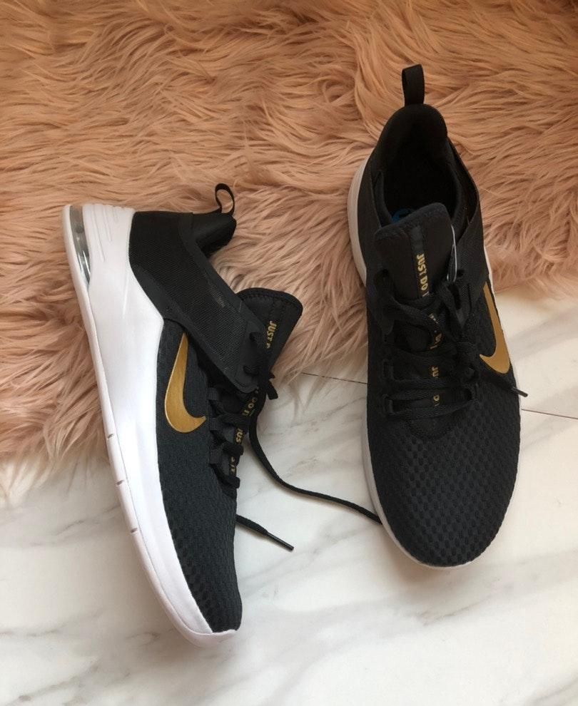 black and rose gold sneakers