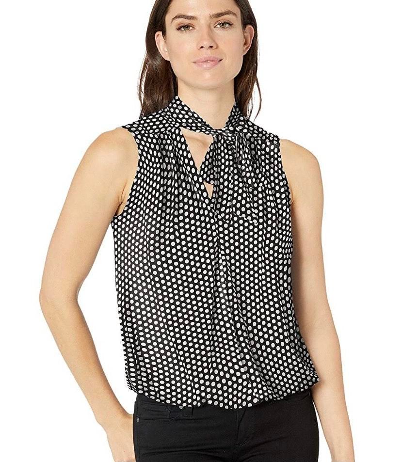 max studio bubble hem blouse