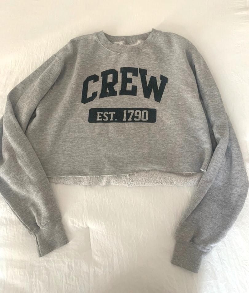 crew est 1790 cropped sweatshirt