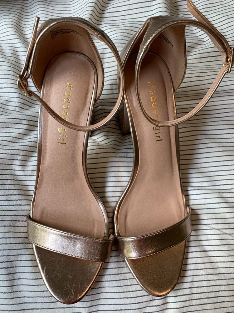 madden girl rose gold heels