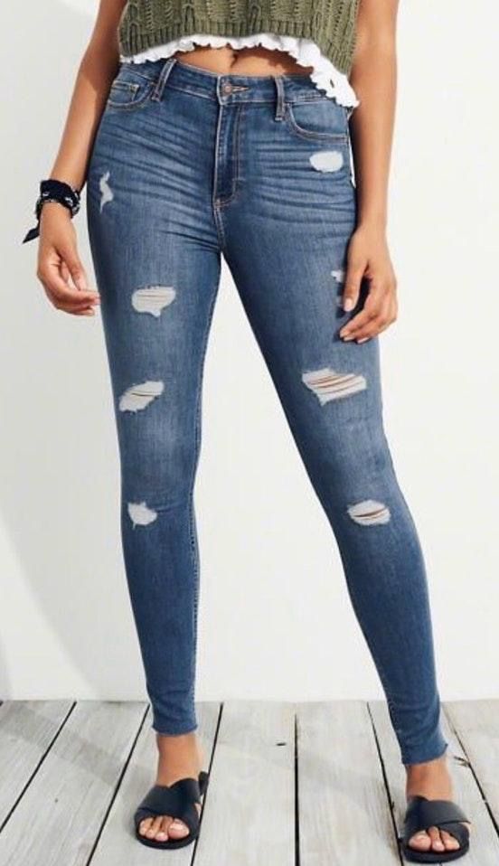 hollister high rise skinny jeans