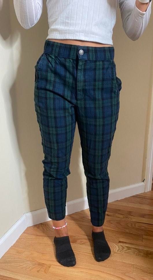 hollister green plaid pants