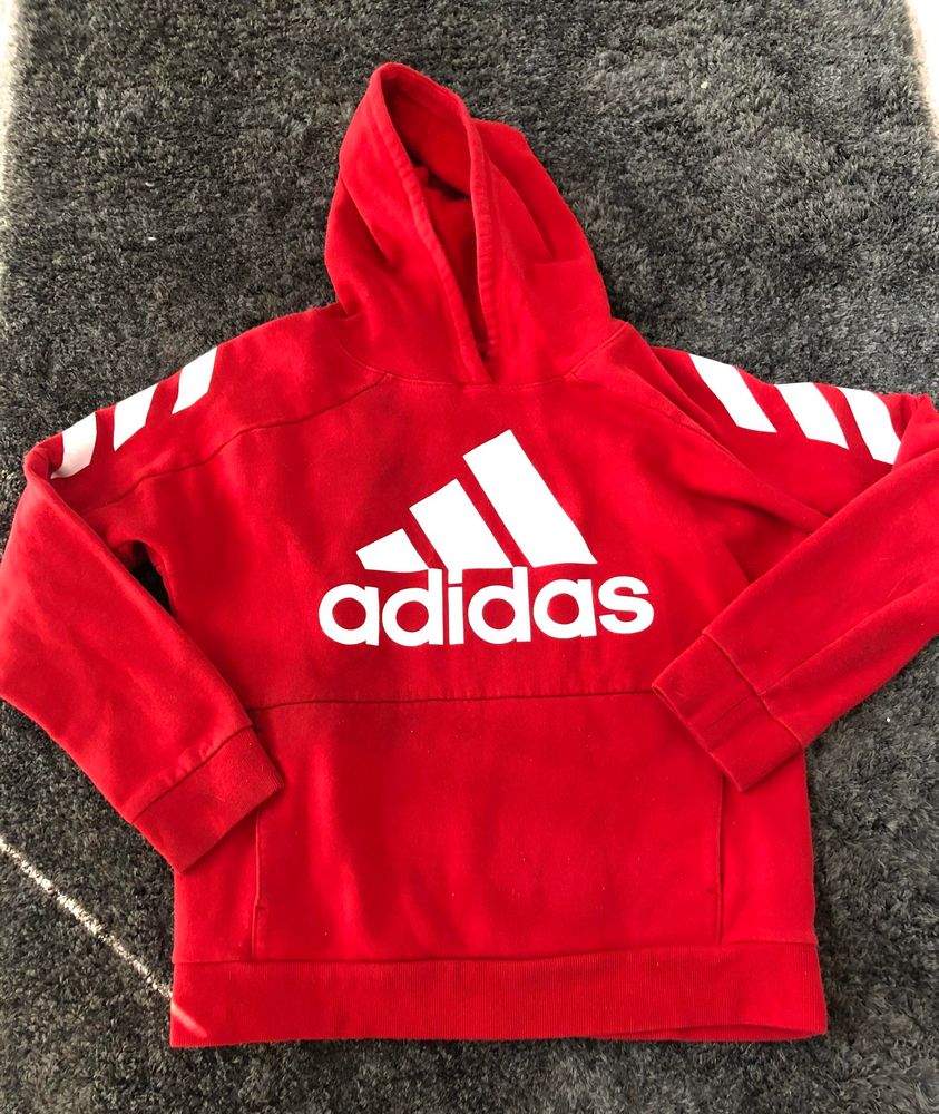 bright red adidas hoodie