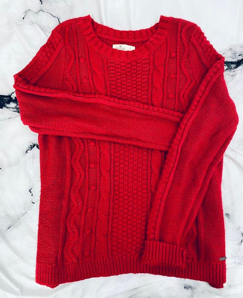 red sweater hollister
