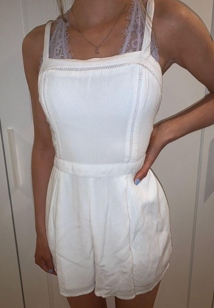 hollister white romper