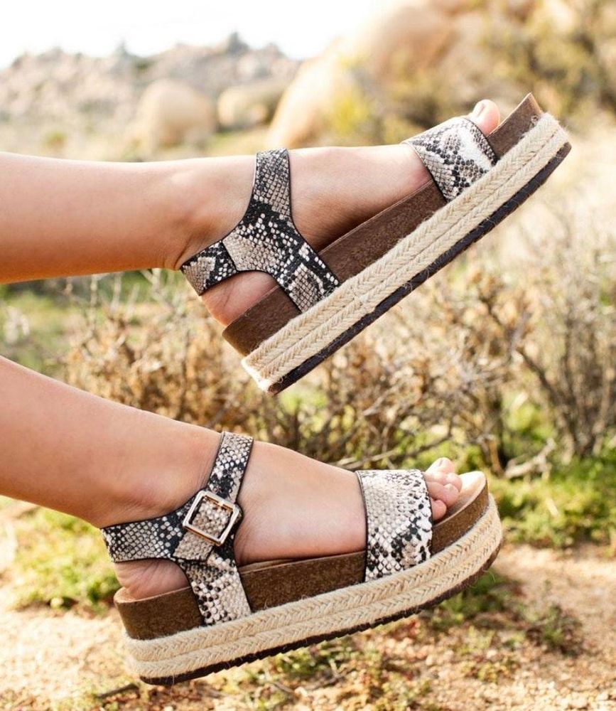 snake platform sandals