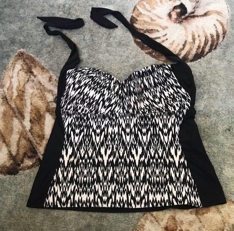 white halter tankini top