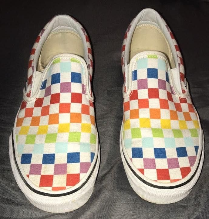 vans with rainbow checkers