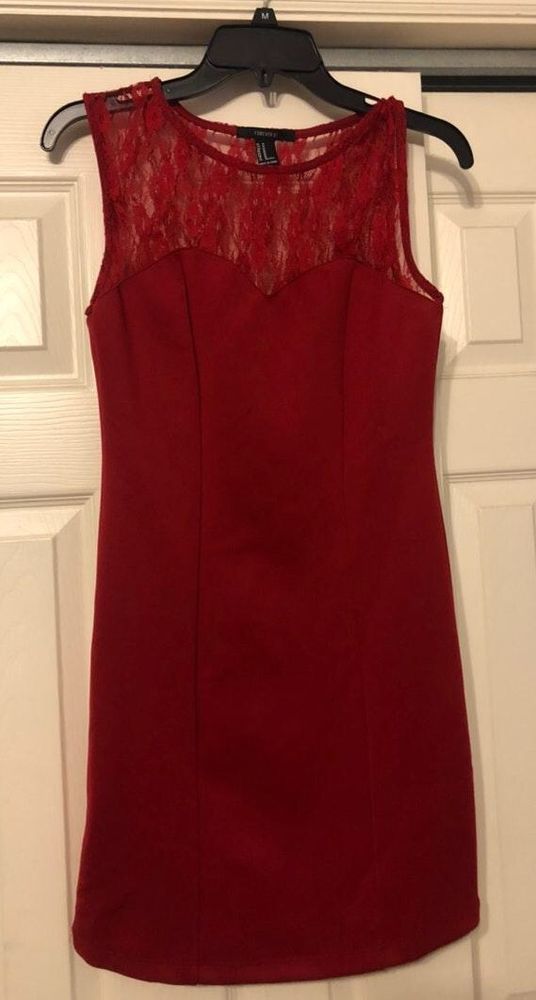 forever 21 red lace dress