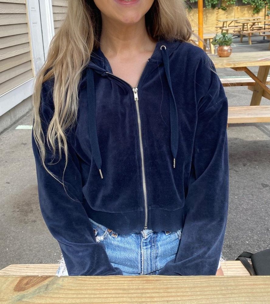 h&m velvet hoodie