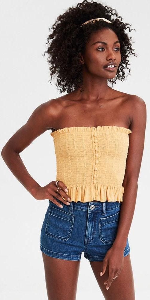 ae smocked tube top