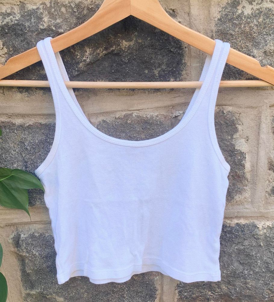 plain white crop top