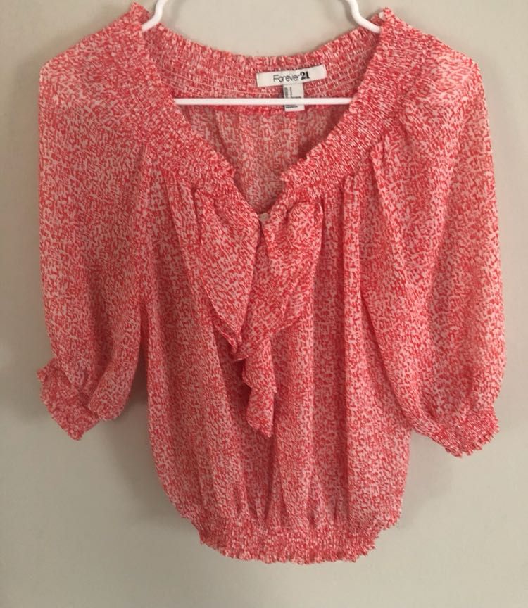 coral blouse forever 21