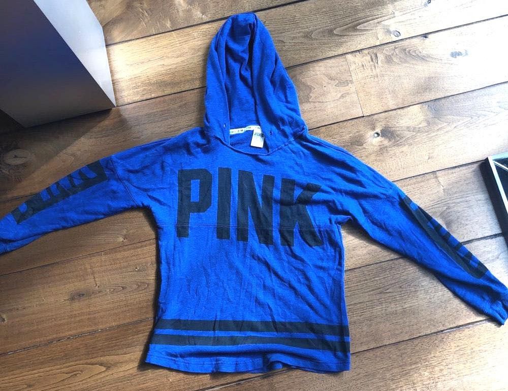 pink and blue hoodie