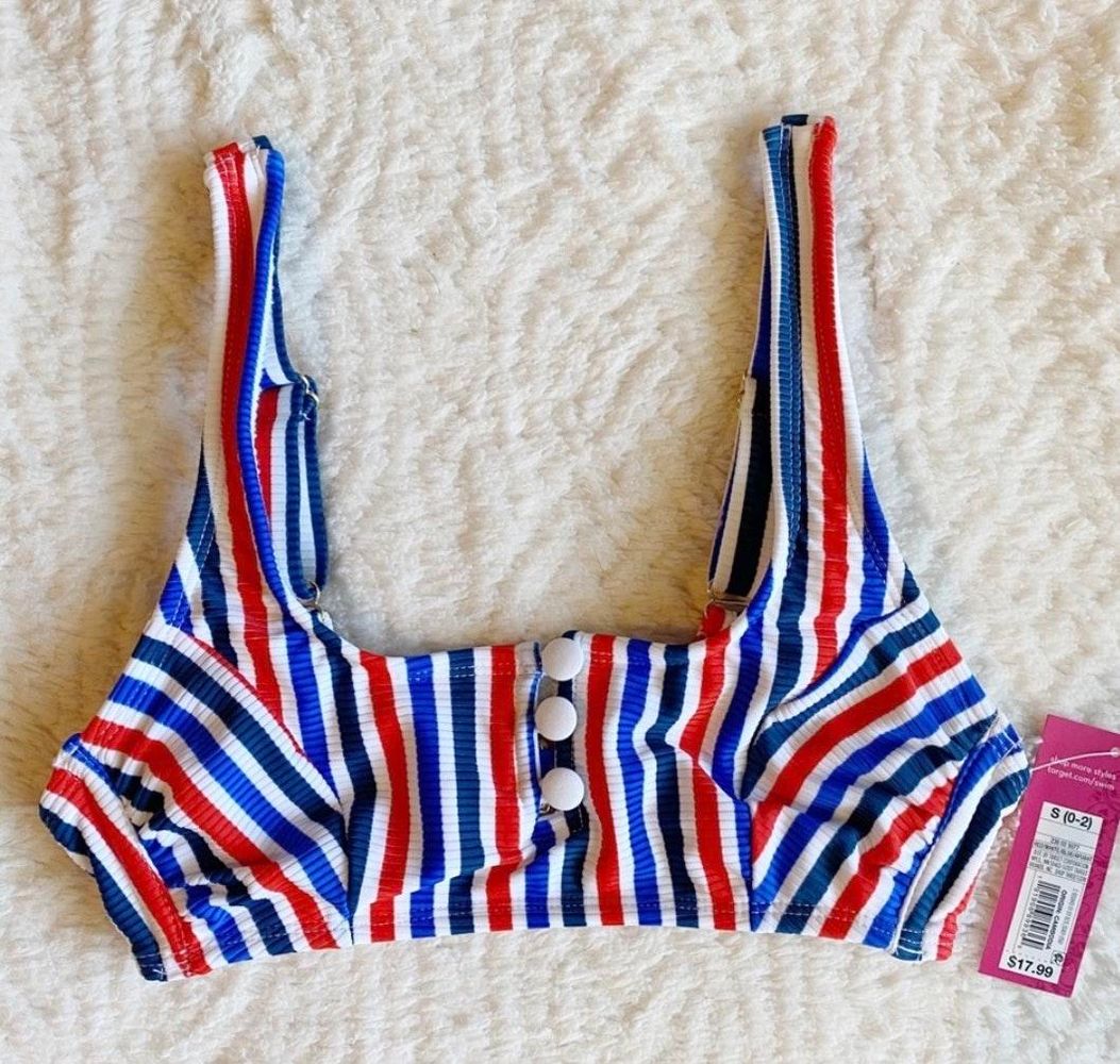 red white and blue bikini top