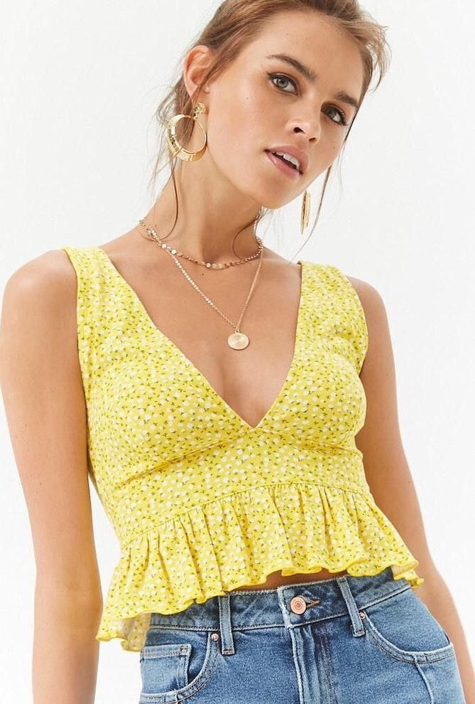 floral print crop top forever 21