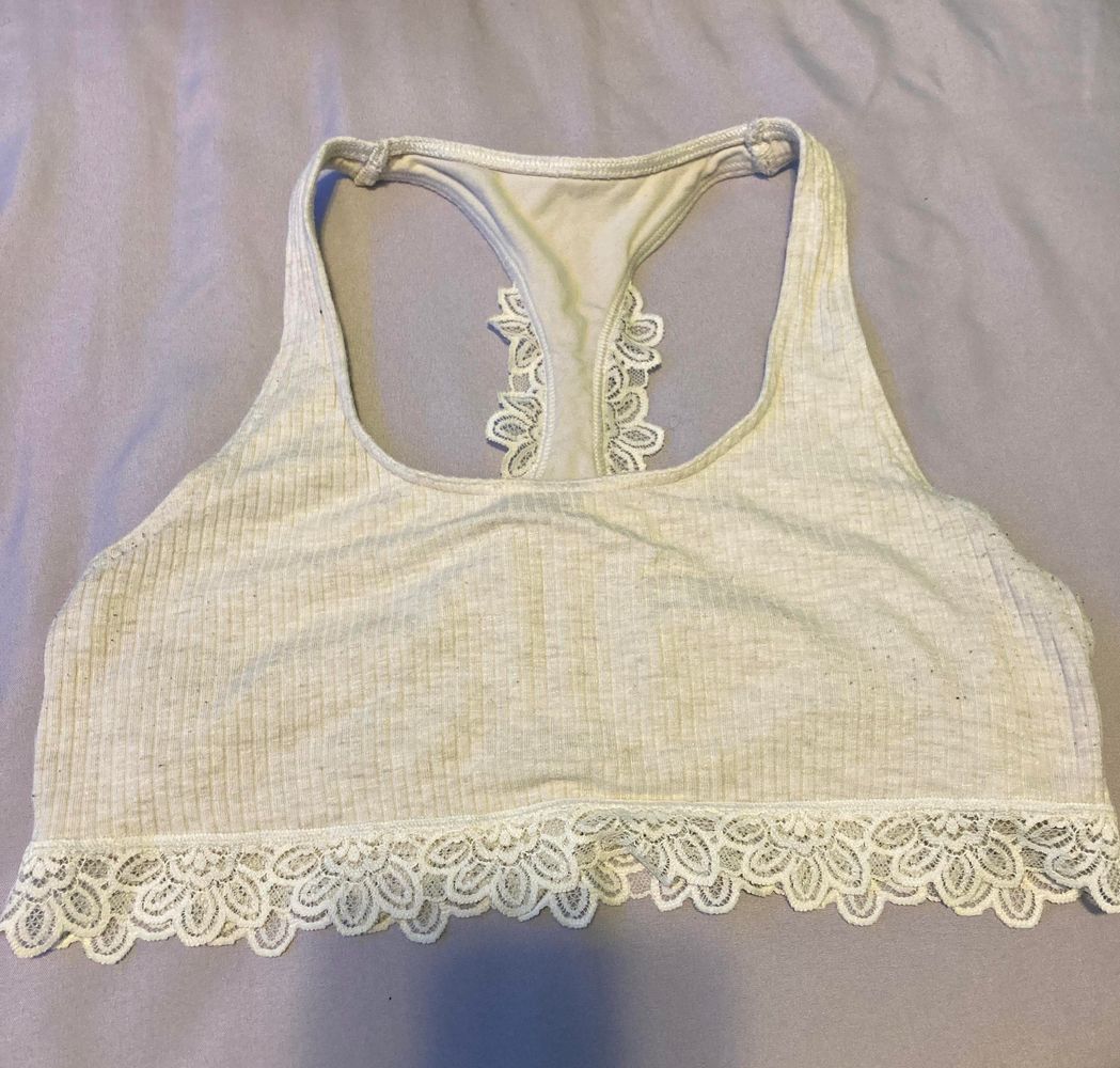 cream colored bralette