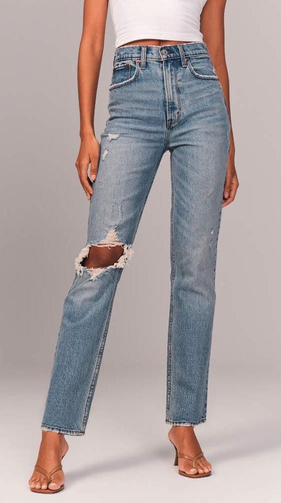 90s straight ultra high rise jeans abercrombie