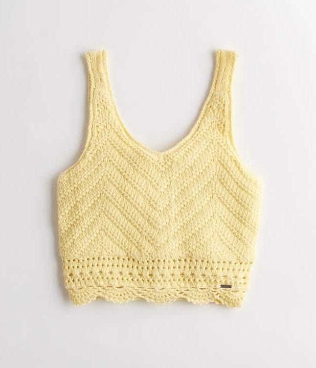 hollister yellow crop top