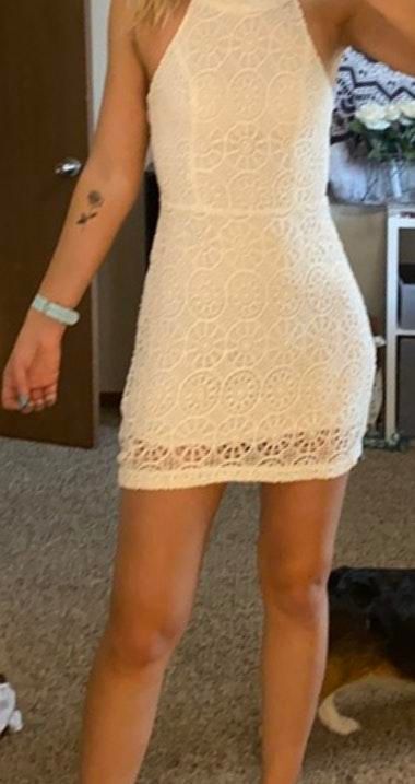 hollister white lace dress