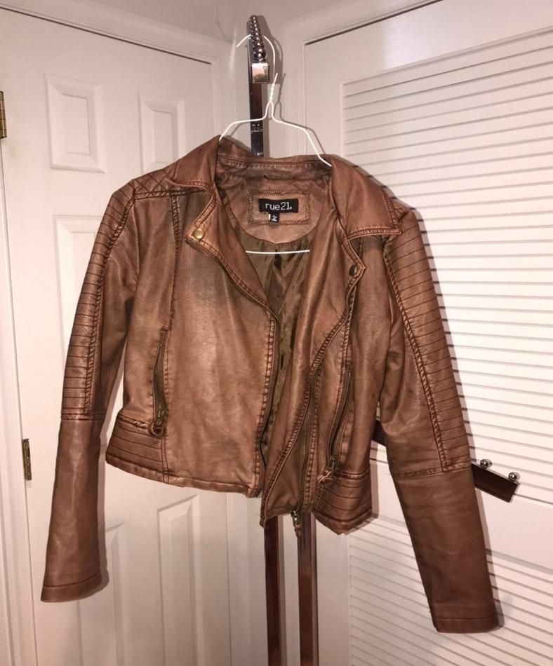 Rue 21 Moto Jacket Curtsy - Rue21 Brown Leather Jacket Rue 21 Moto Jacket Curtsy - Rue21 Brown Leather Jacket