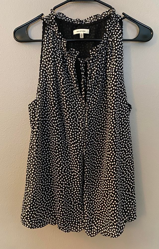 max studio bubble hem blouse