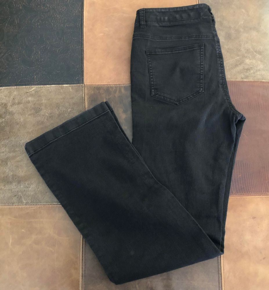 black stretch flare jeans