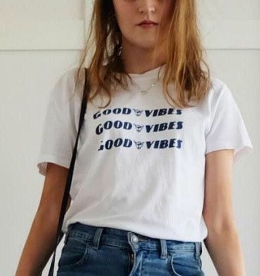 Brandy Melville Good Vibes Tee Curtsy