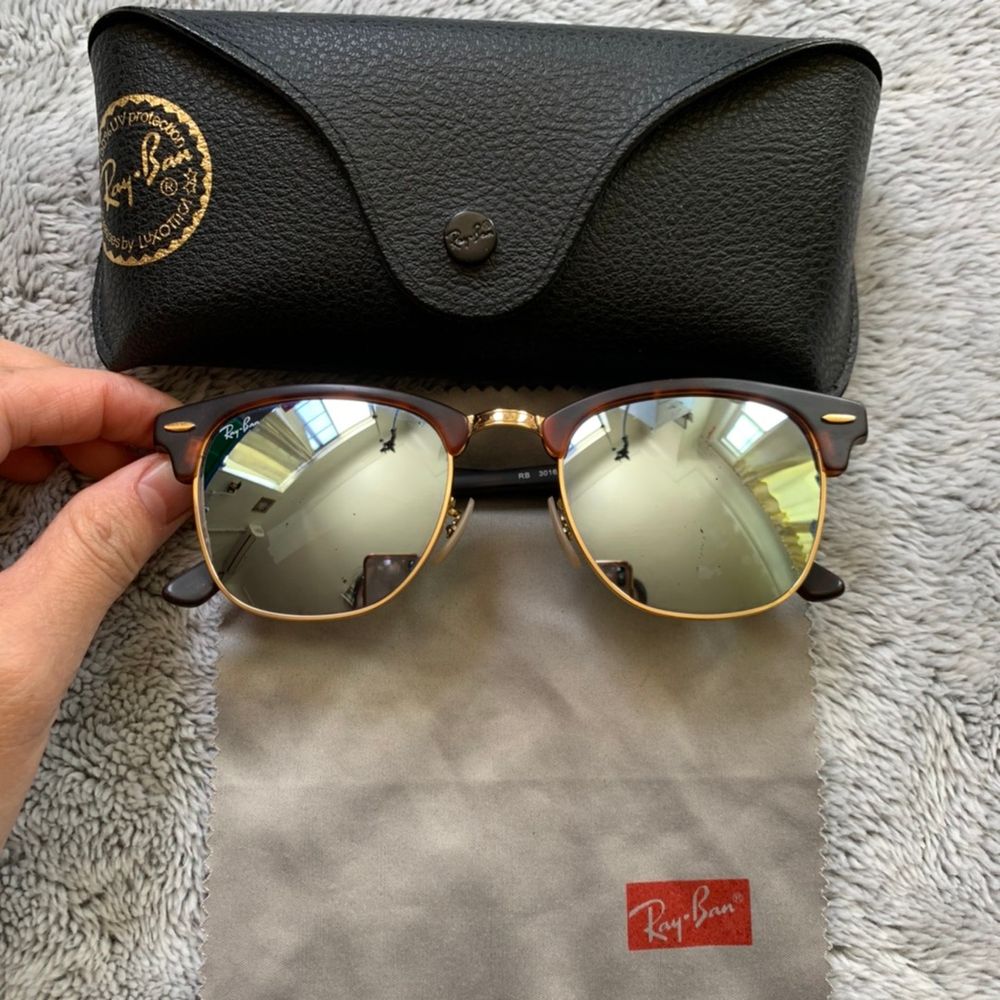 ray ban clubmaster silver flash