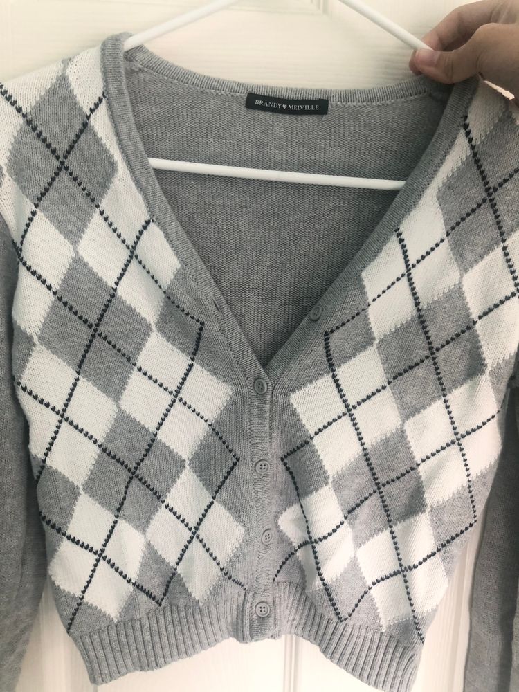 brandy plaid cardigan