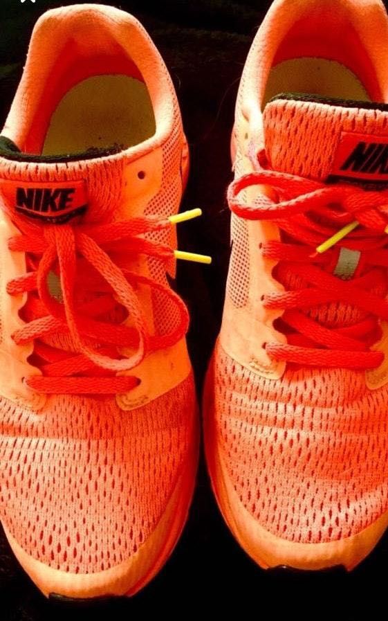 orange workout shoes