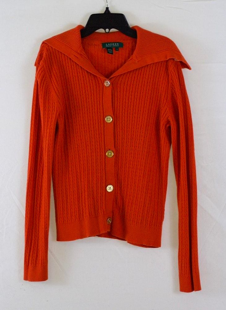 ralph lauren red cardigan