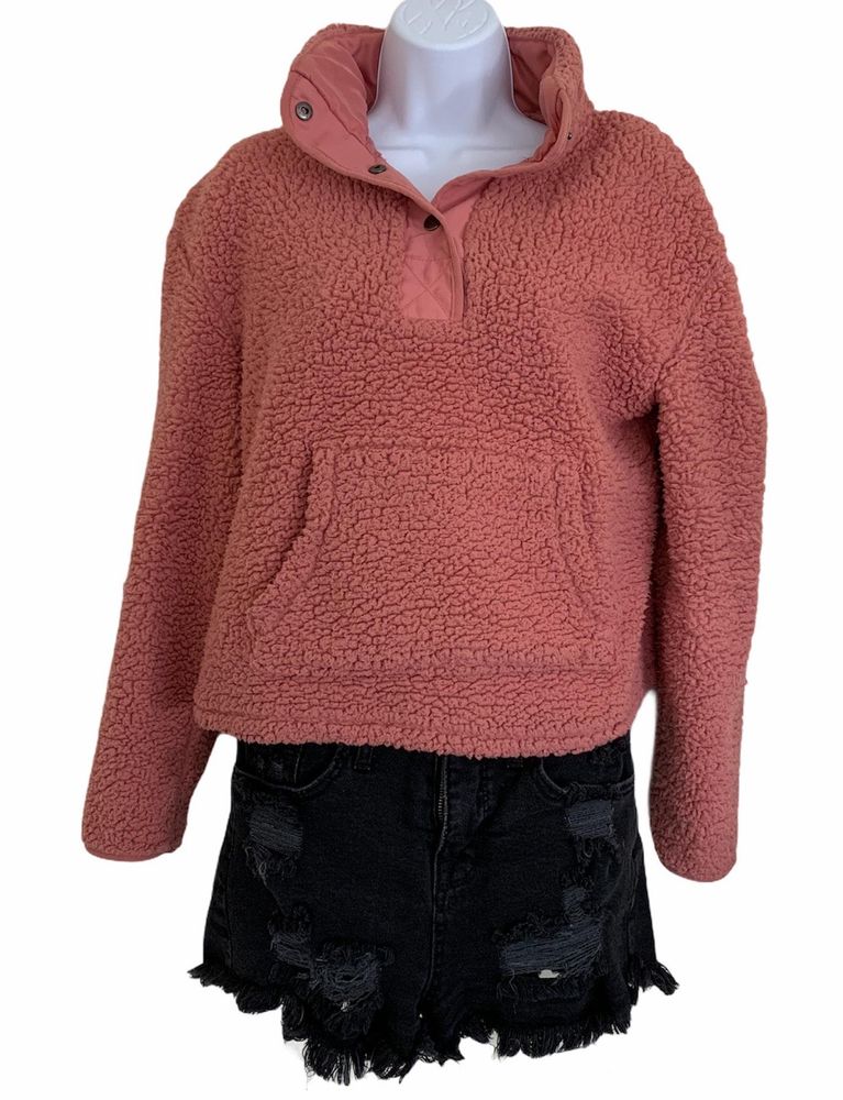 sherpa pullover pink