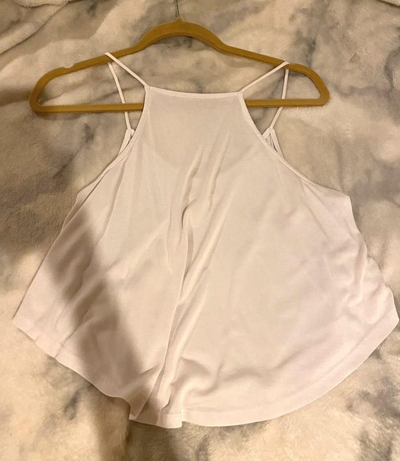 white flowy halter top