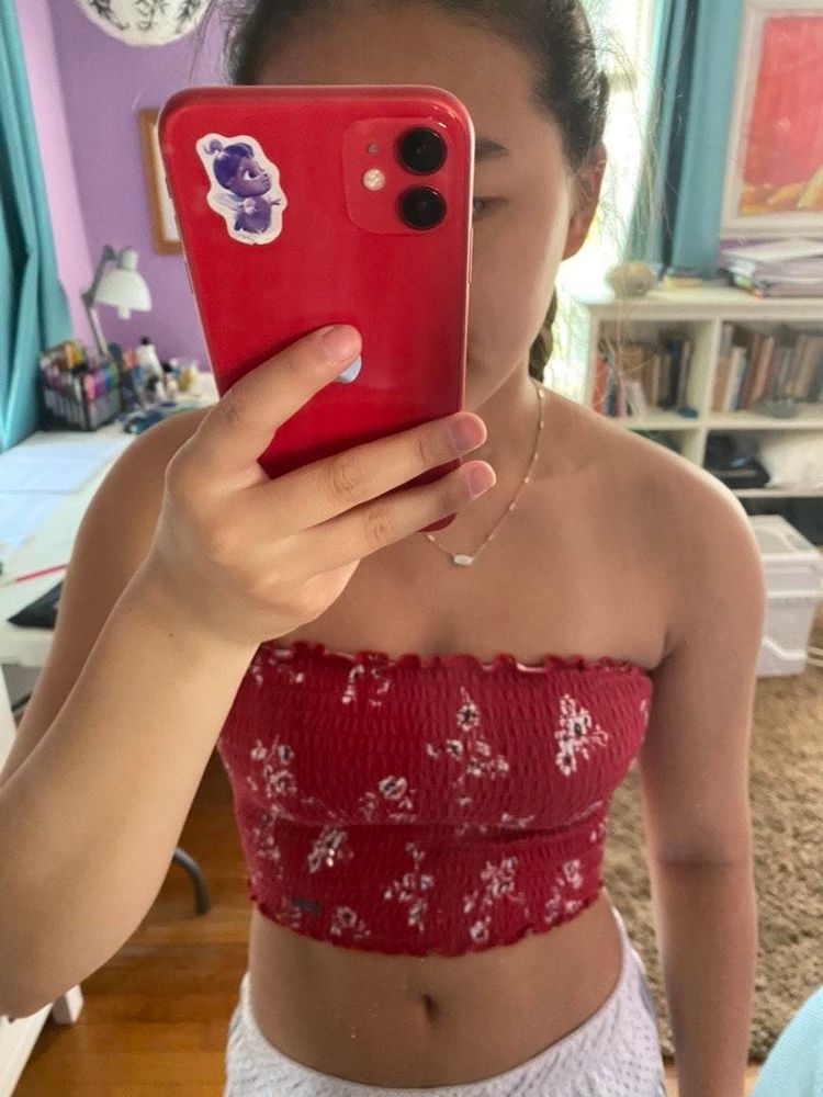 hollister red tube top