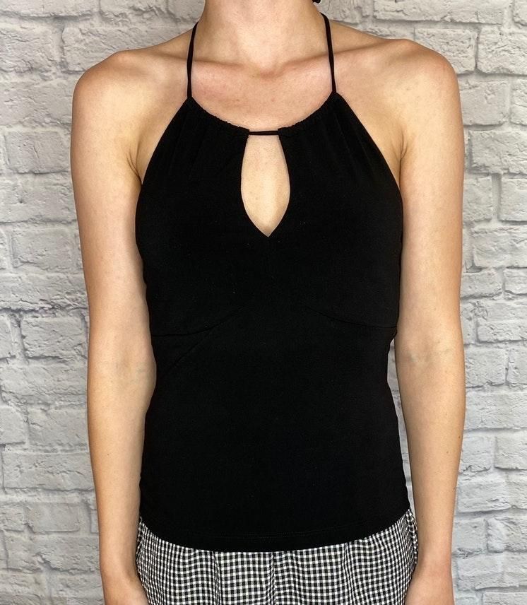 black halter top shirt