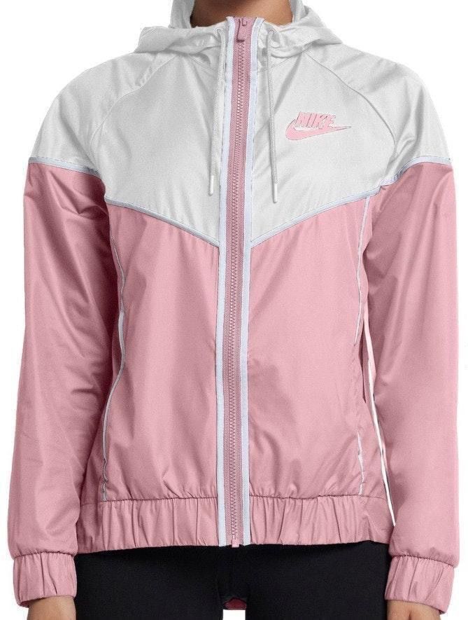 pink and white nike windbreaker