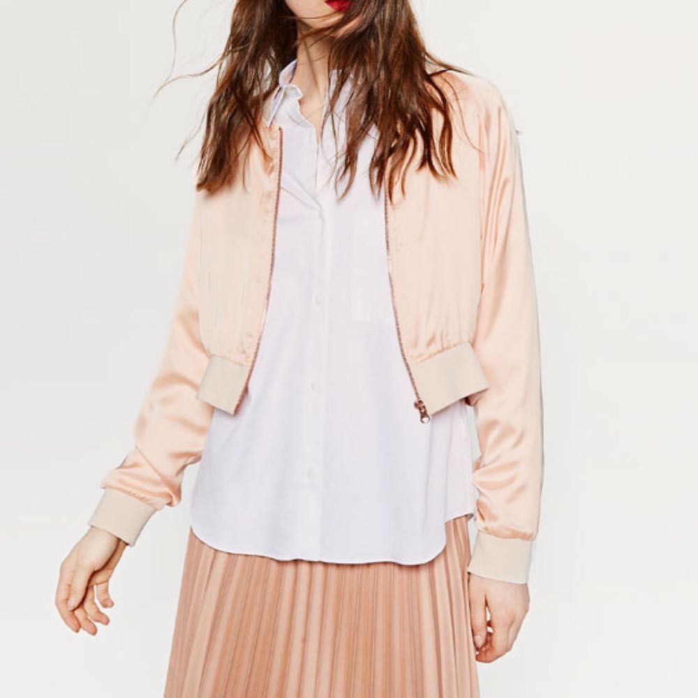 zara crop bomber jacket