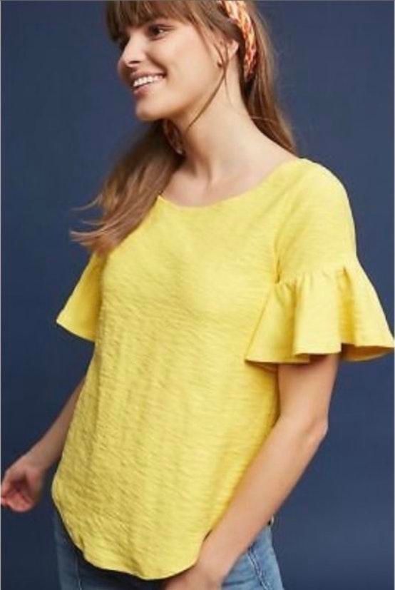 anthropologie yellow top