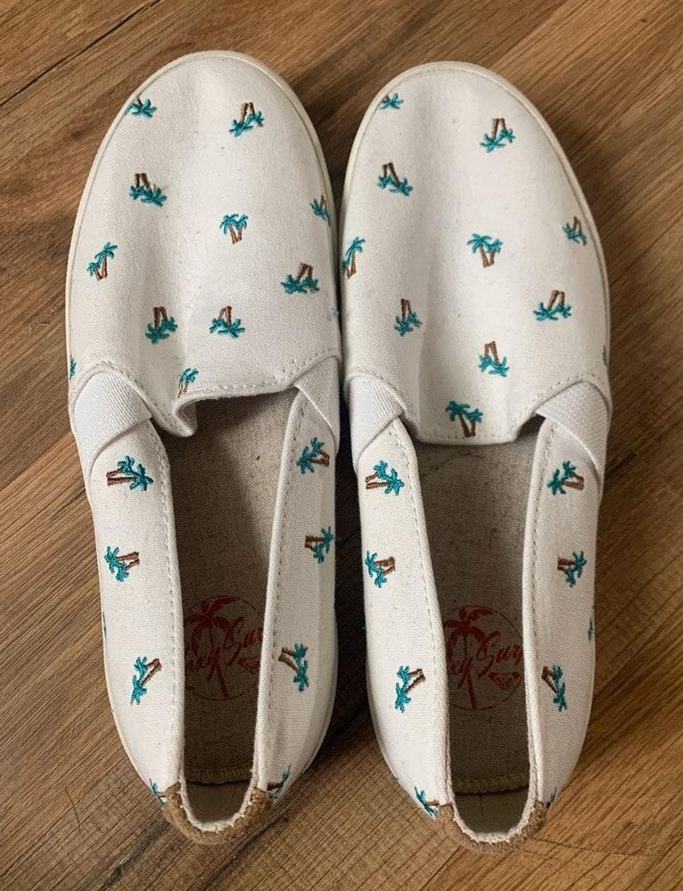 roxy white slip on shoes