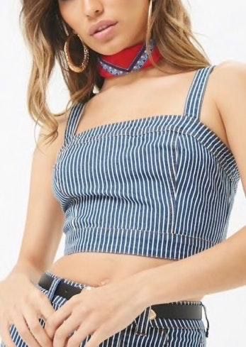 denim bustier top forever 21