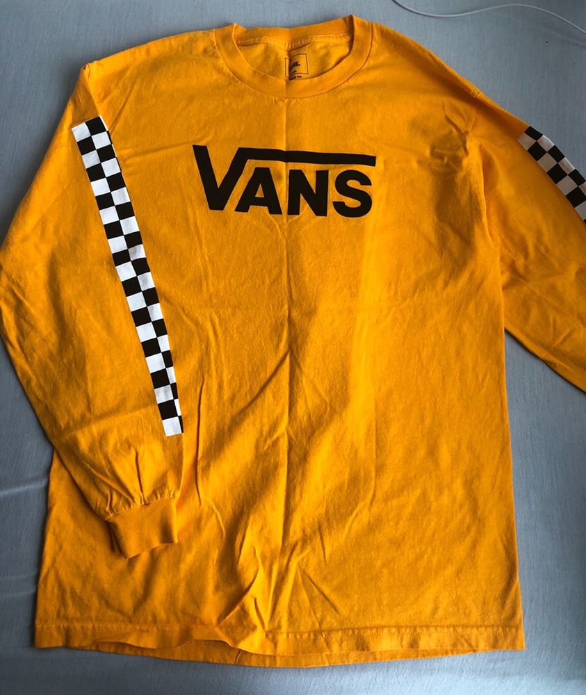 yellow long sleeve vans shirt