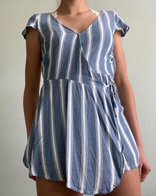 hollister striped romper