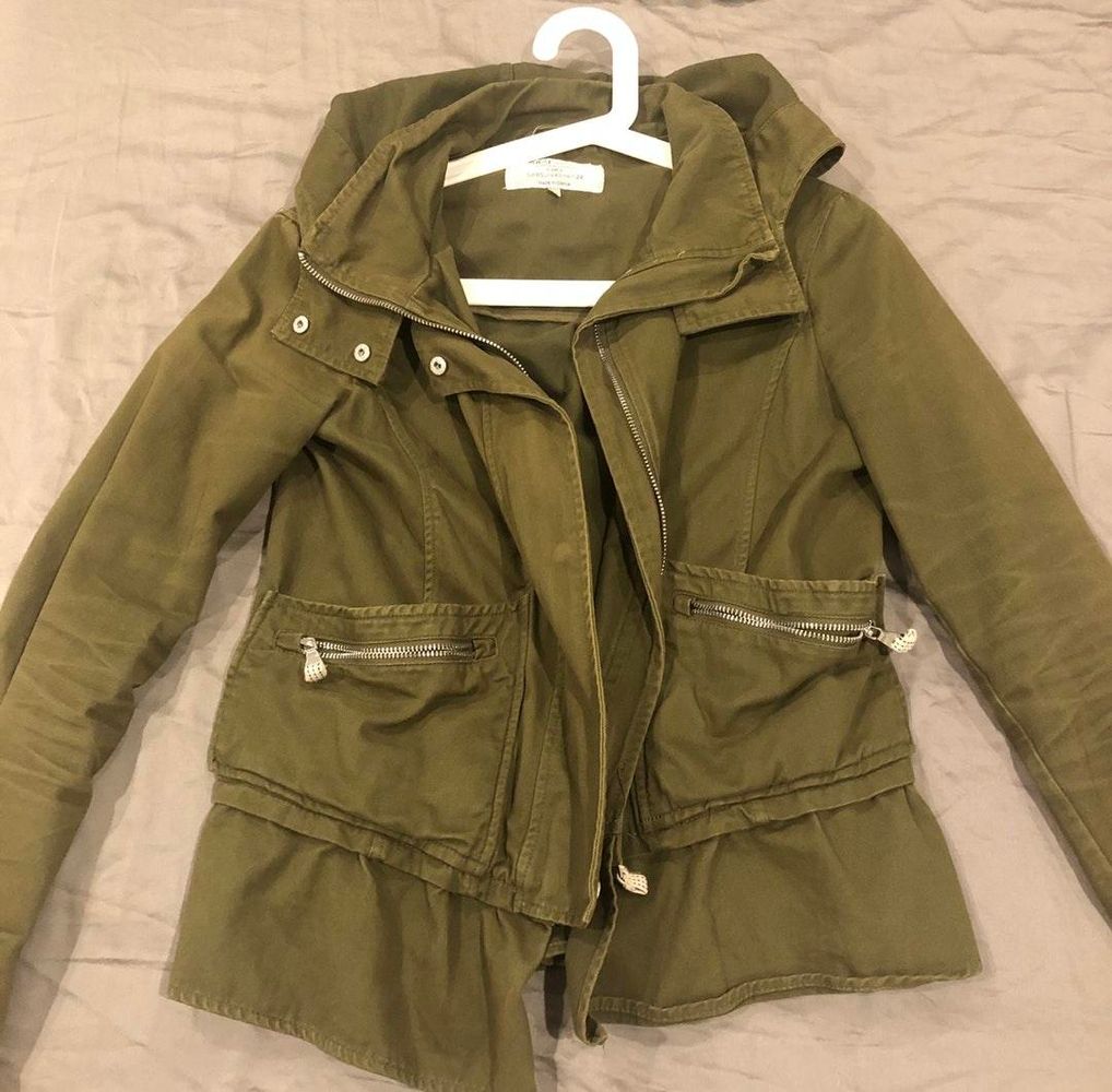 zara green jacket
