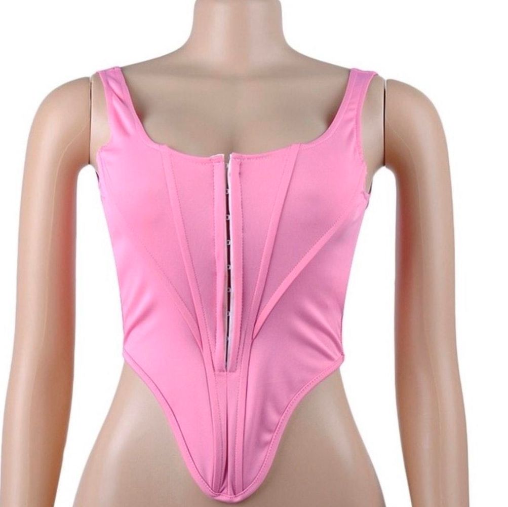 pink corset crop top