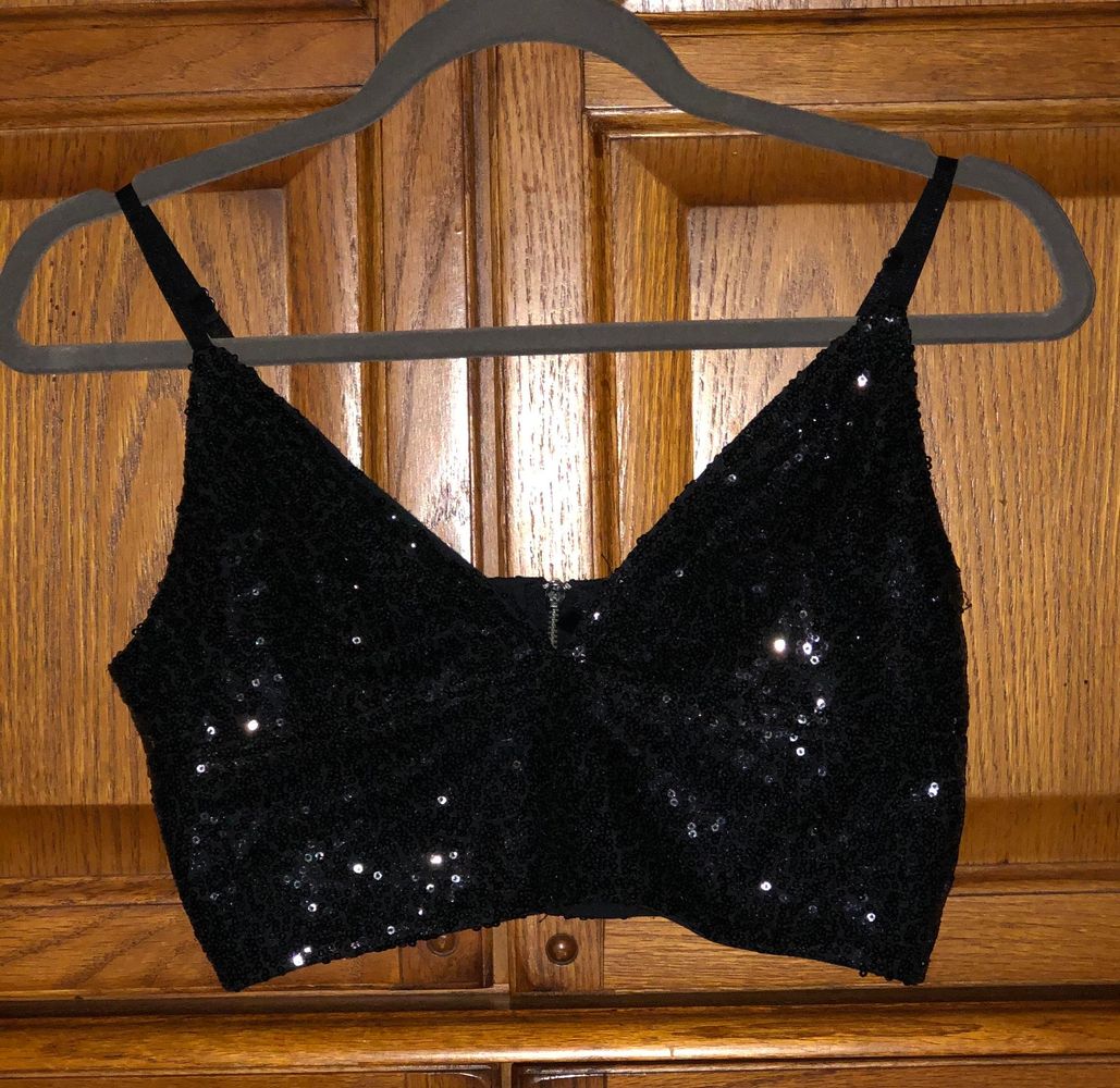 sparkly black bralette