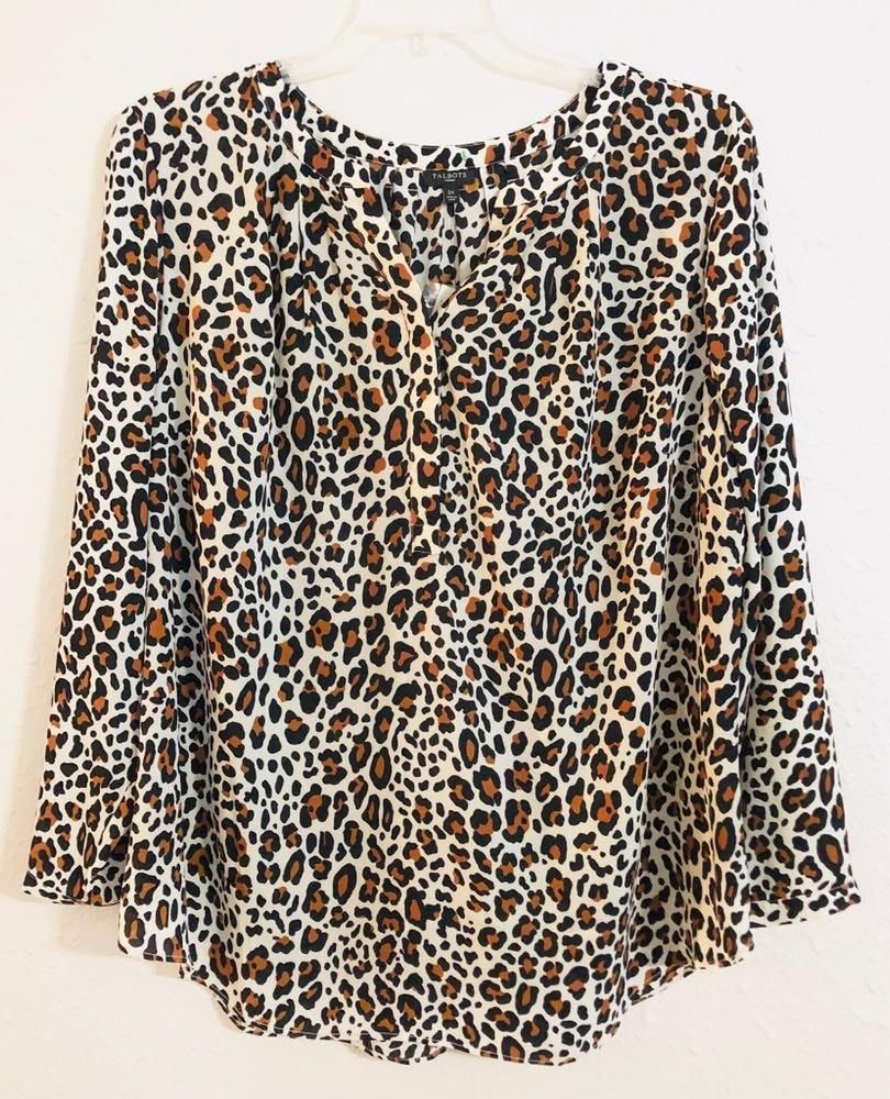 talbots leopard blouse