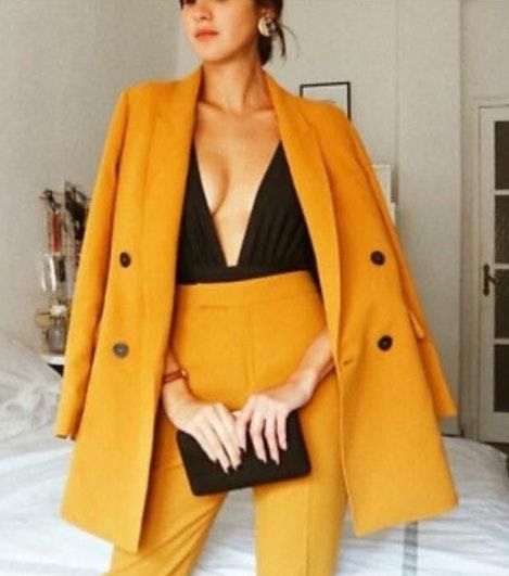 zara mustard blazer