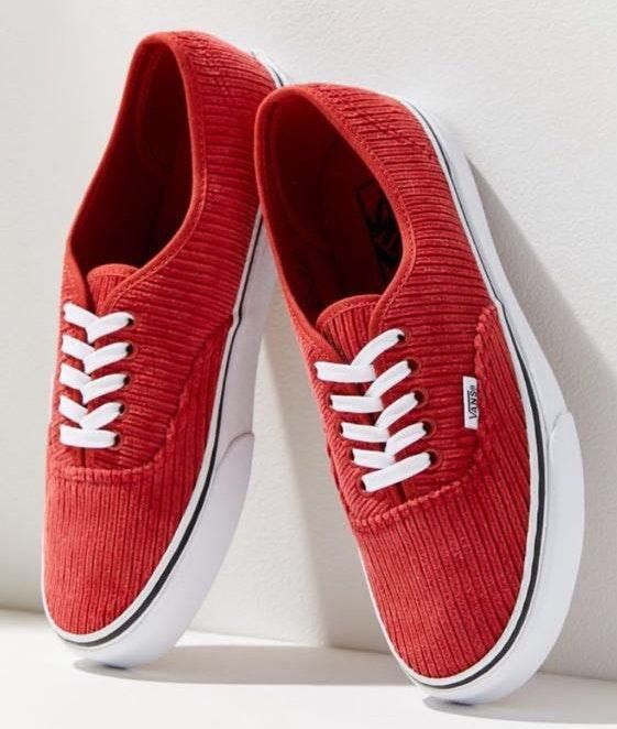 red corduroy vans