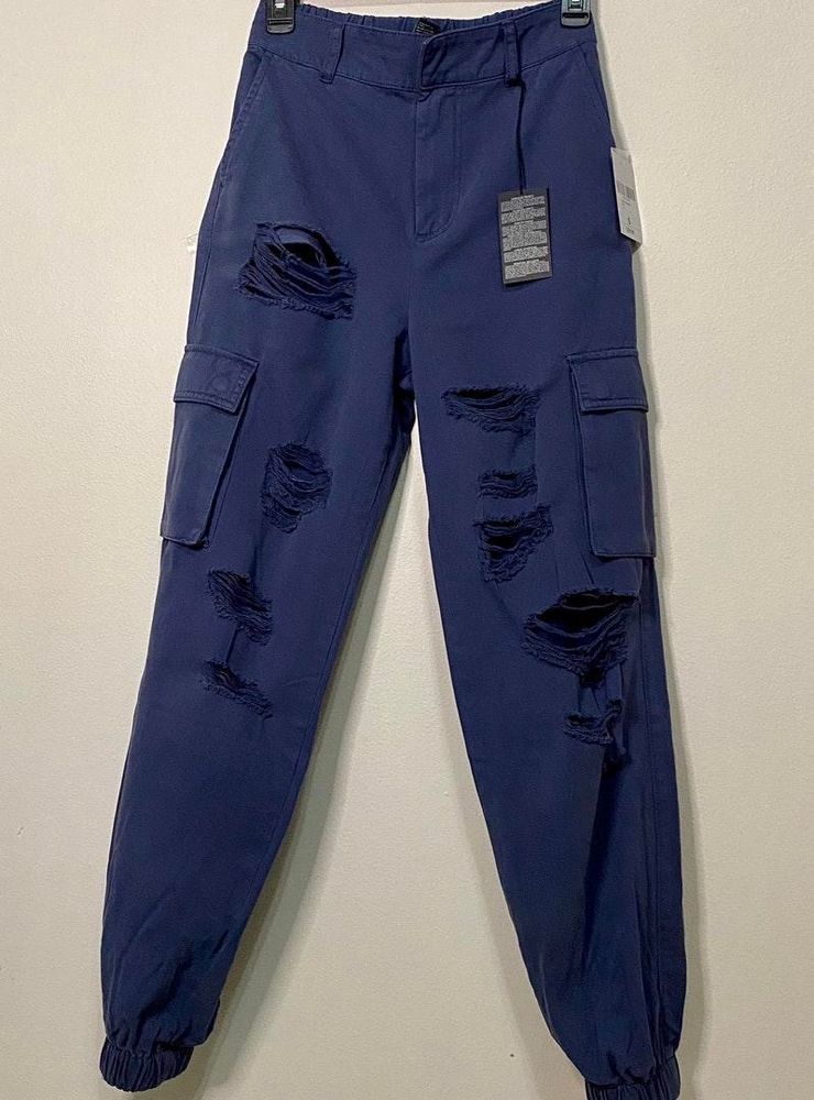 forever 21 distressed cargo joggers